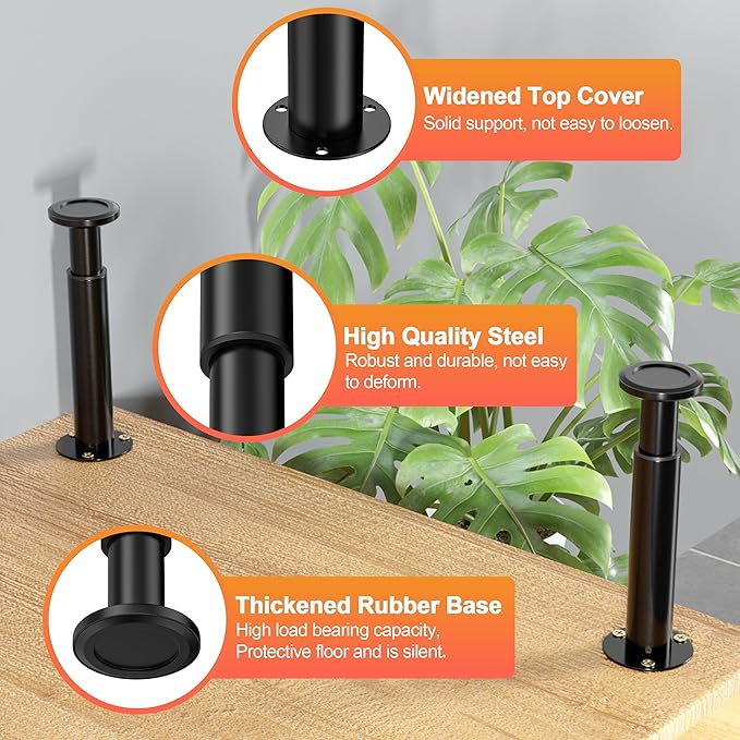 Wlrrcwdttc 4 Pcs Metal Adjustable Furniture Legs 3.15-4.72 inch, Adjustable