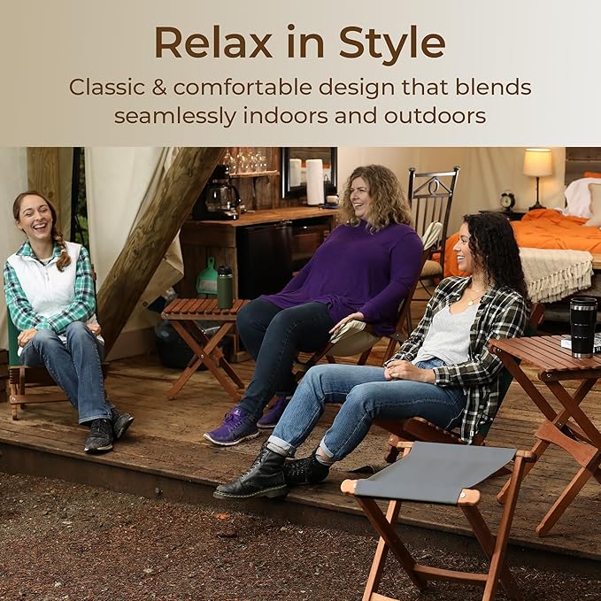 BYER OF MAINE Pangean Folding Stool – Canvas Camp & Wood Camp Stool
