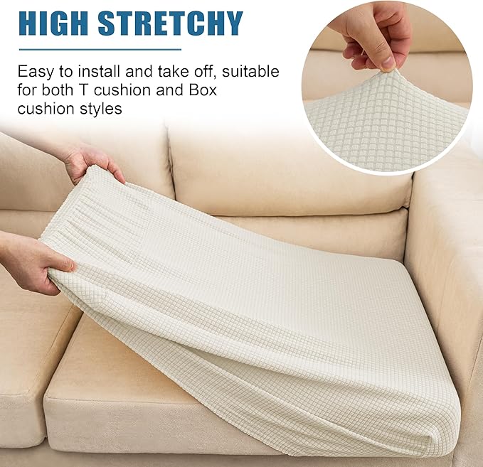 Water Repellent Couch Cushion Cover Loveseat Cover, Stretch Sectional Sofa Seat