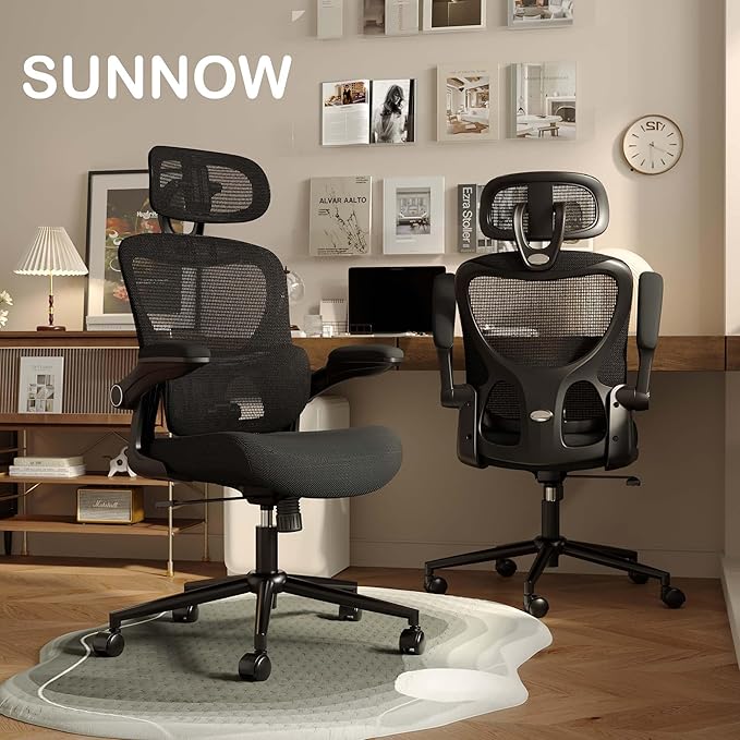 SUNNOW Ergonomic Office Chair, Comfy Mesh Desk Chair, High Back Computer Gaming