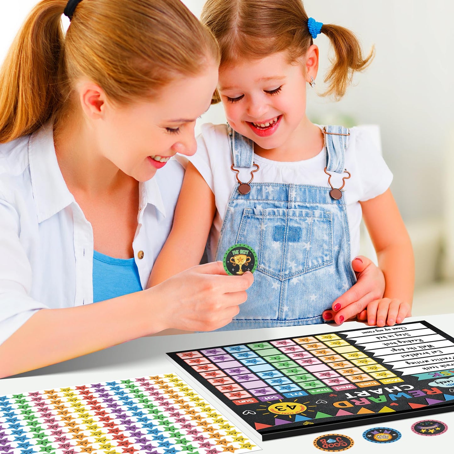 Reward Chart for Kids,Magnetic Behavior Chore Chart for Kids at Home,26 Black Chore Charts,1960 Star Stickers,56 Reward Stickers,Incentive Chore Chart to Develop Responsibility and Good Habits