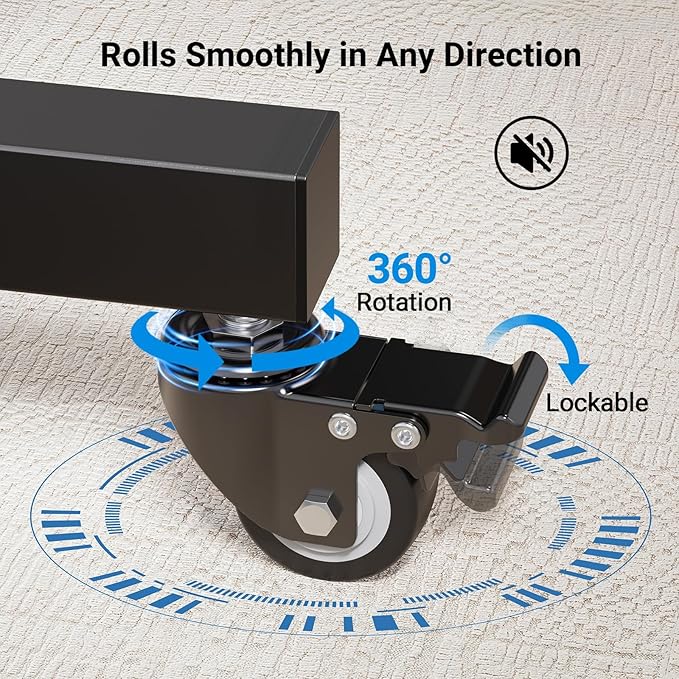 PERLESMITH Rolling TV Stand on Wheels