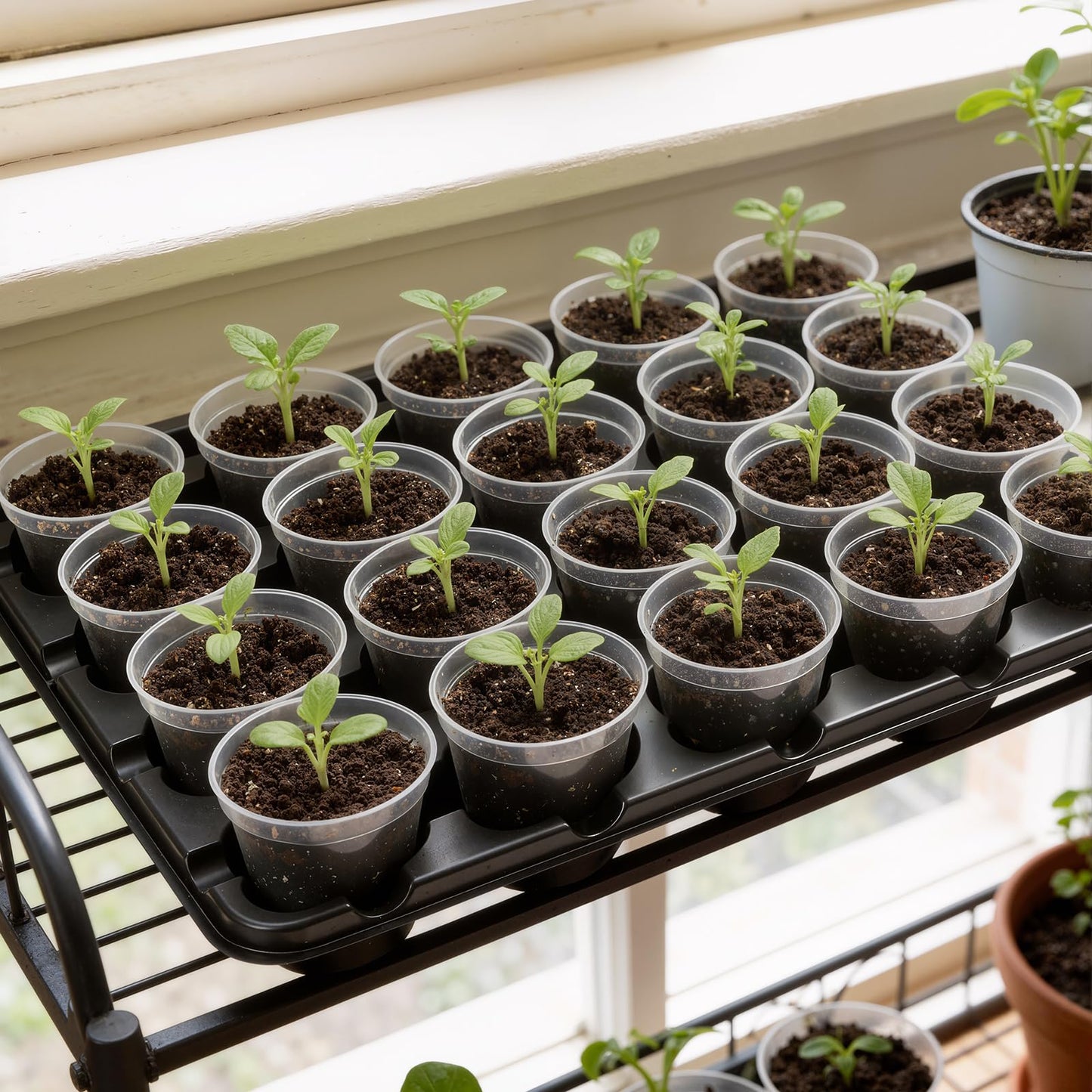 homenote 3 Inch Seed Starting Trays 10 Pack, 20-Cell Seedling Starter Trays for Indoor Outdoor Growing, Plant Starter Germination Trays for Pots Seedlings 3" Opening Compatible Pots