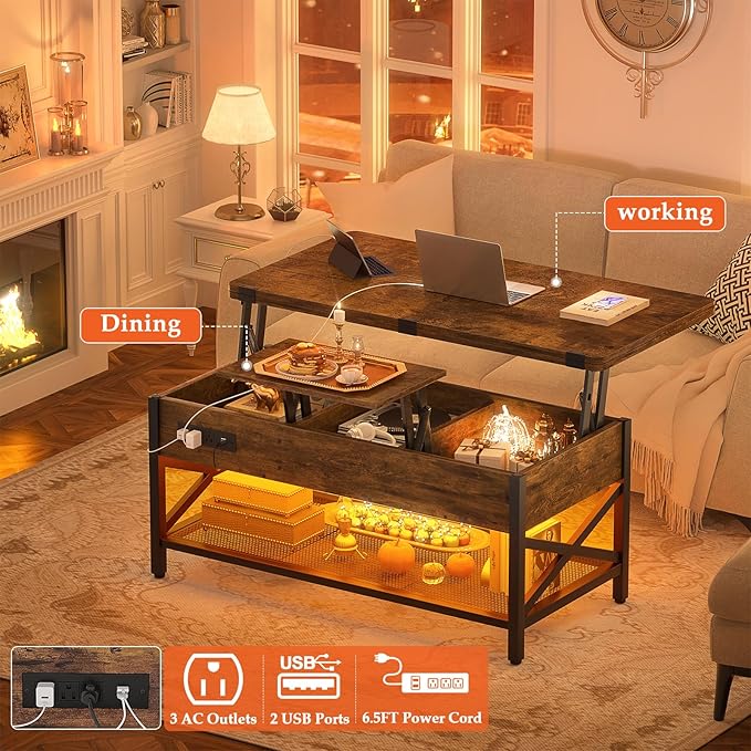 Aheaplus Coffee Table Lift Top