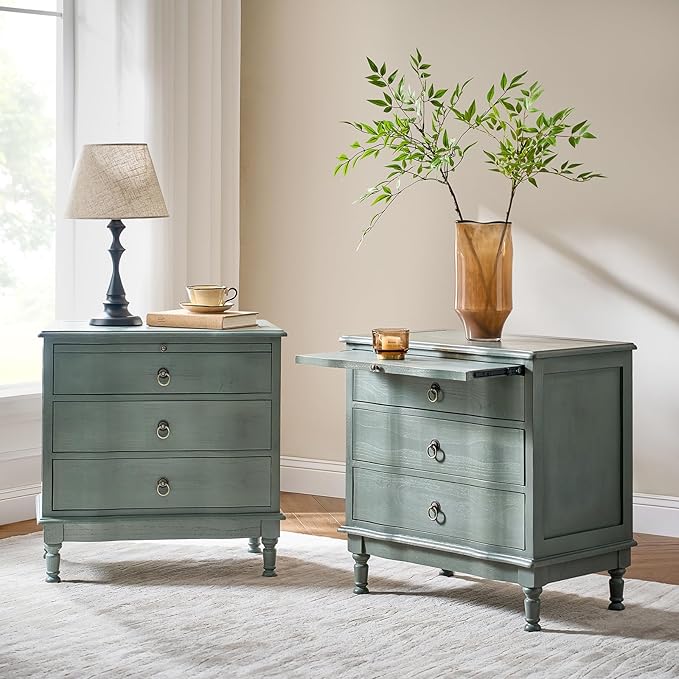 HULALA HOME Solid Wood End Table Set of 2