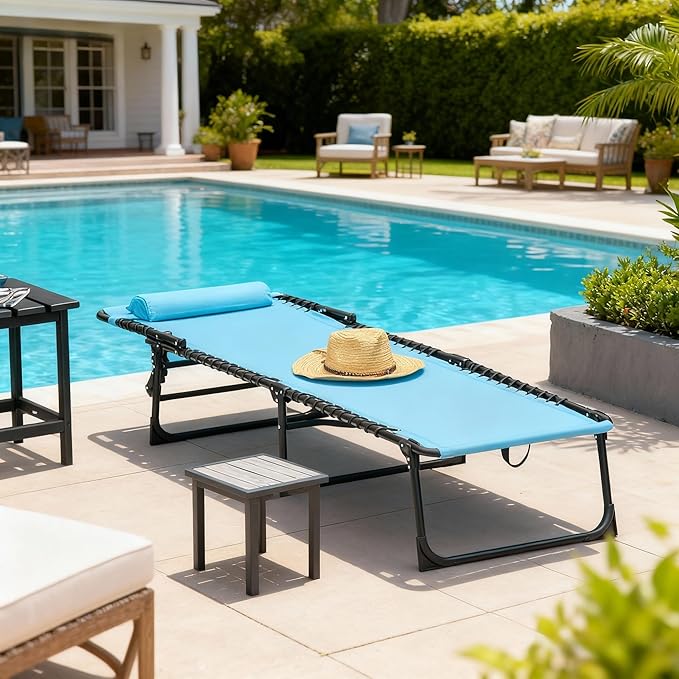 Outsunny Folding Chaise Lounge Chair, Patio Sun Tanning Chair, Outdoor Chaise