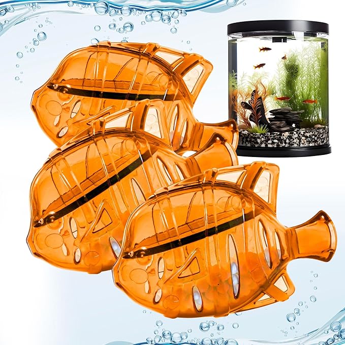 Clarence the Clarifier Fish - 6 pk, Purple-Orange - Aquarium Treatment, Clear Cloudy Fresh-Saltwater, Fish Safe, 10gal Tank Maintenance Ea