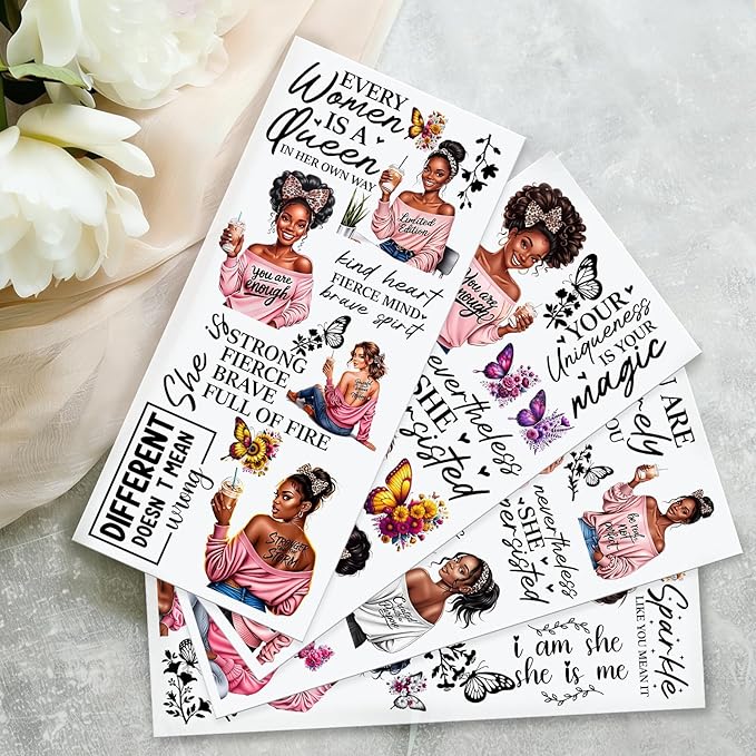 4 Sheets Rub on Transfers for Crafts, Inspirational Quote Furniture Transfers