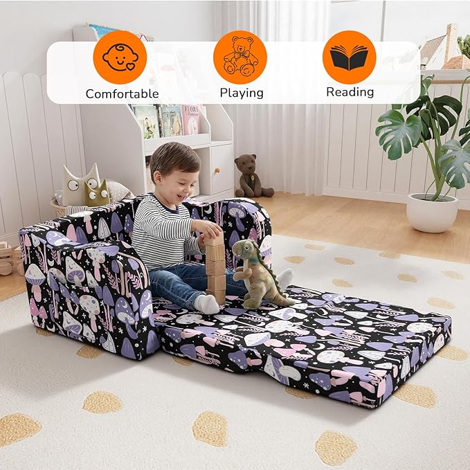 MeMoreCool Toddler Couch Chair – Foldable Kids Sofa