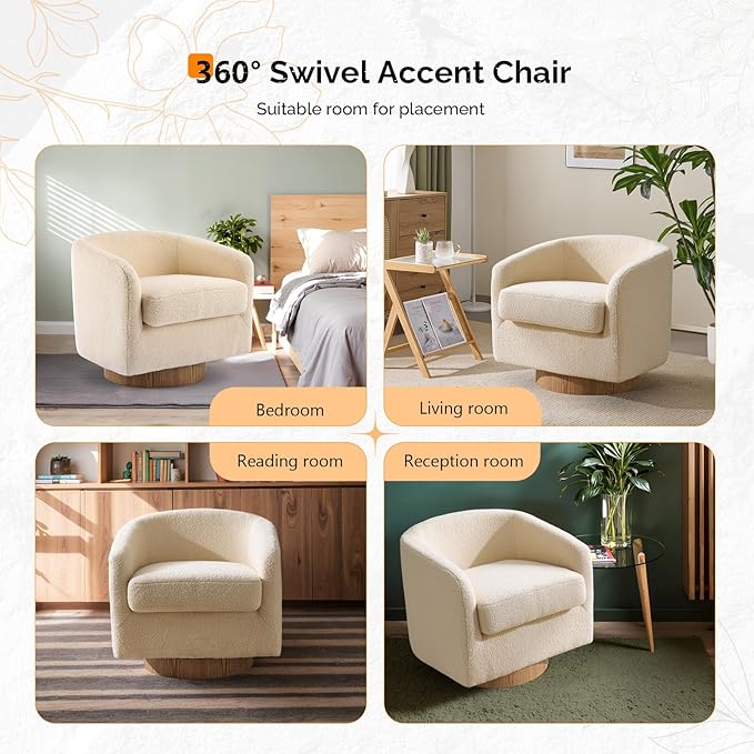 VINGLI 360°Swivel Accent Chairs Set of 2