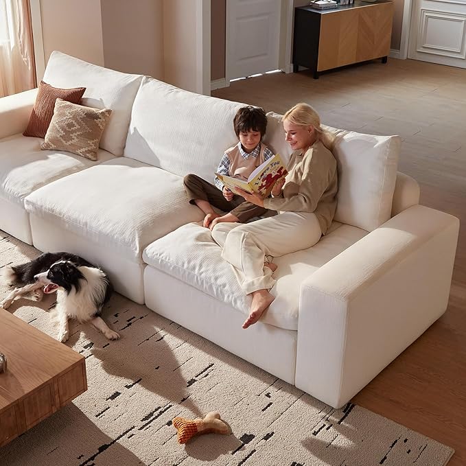Cloud Couch Sectional 146.5'' Oversized Modular Deep Seat Sofa U Shaped Comfy