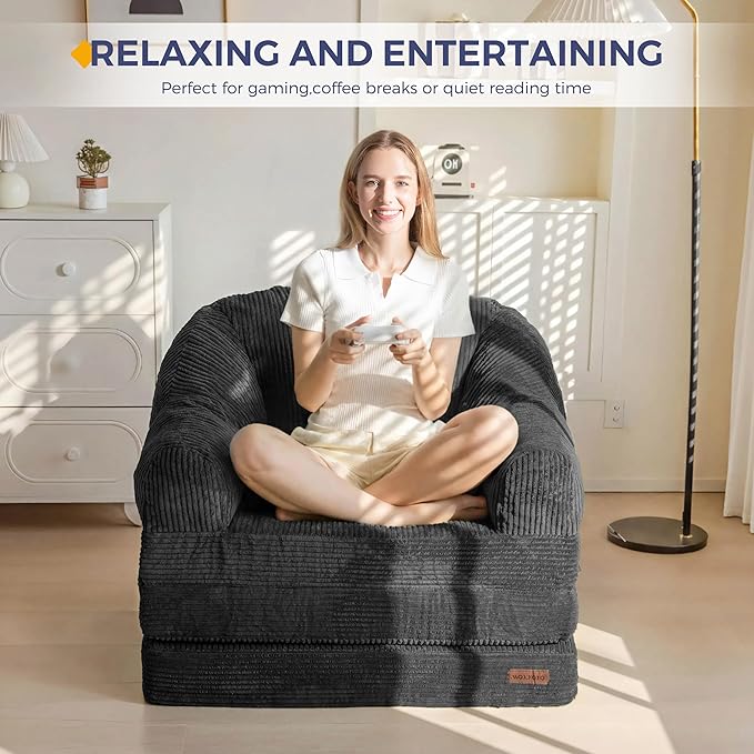 MAXYOYO Folding Sofa Bed with Backrest, Boneless Fold Out Couch Bed with Handle