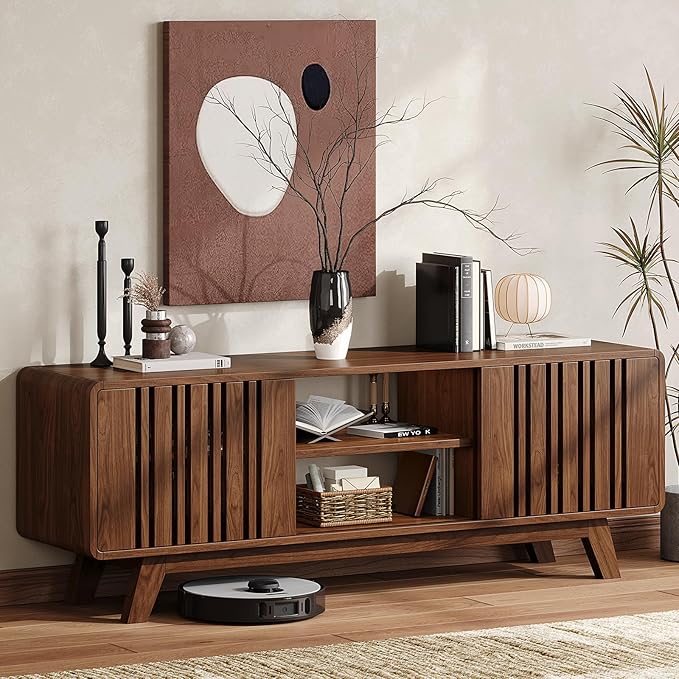 ONBRILL 63-Inch TV Stand for TVs up to 75 Inch, Mid-Century Modern Television