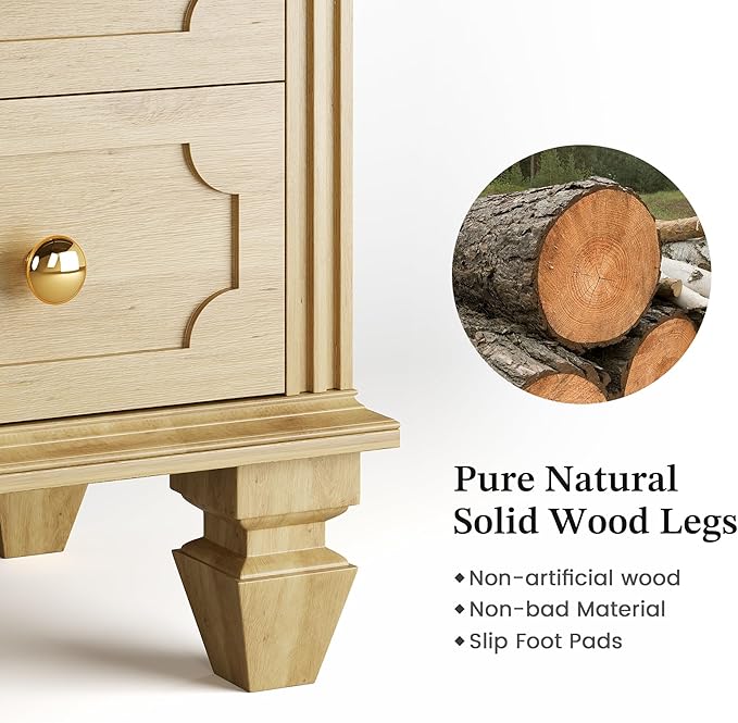 FREDEES 28'' Large Nightstands Set of 2, Smart Bedside Tables