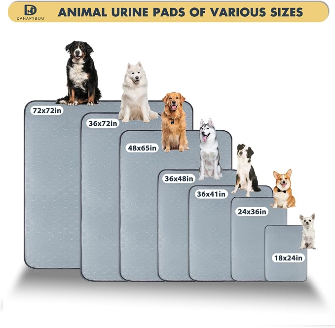 DAHAPYBOO Washable Pee Pads for Dogs 24x36,4 Pack | Reusable Puppy Pads for Dogs Non-Slip Waterproof Pet Training Pads for Crate, Playpen, Bed, Sofa,Whelping Box, Potty Training