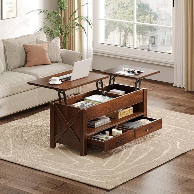 Seventable Coffee Table, 47.2" Lift Top Coffee Table