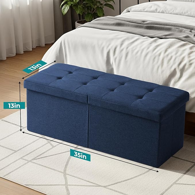 35-INCH Storage Ottoman Bench, Footrest
