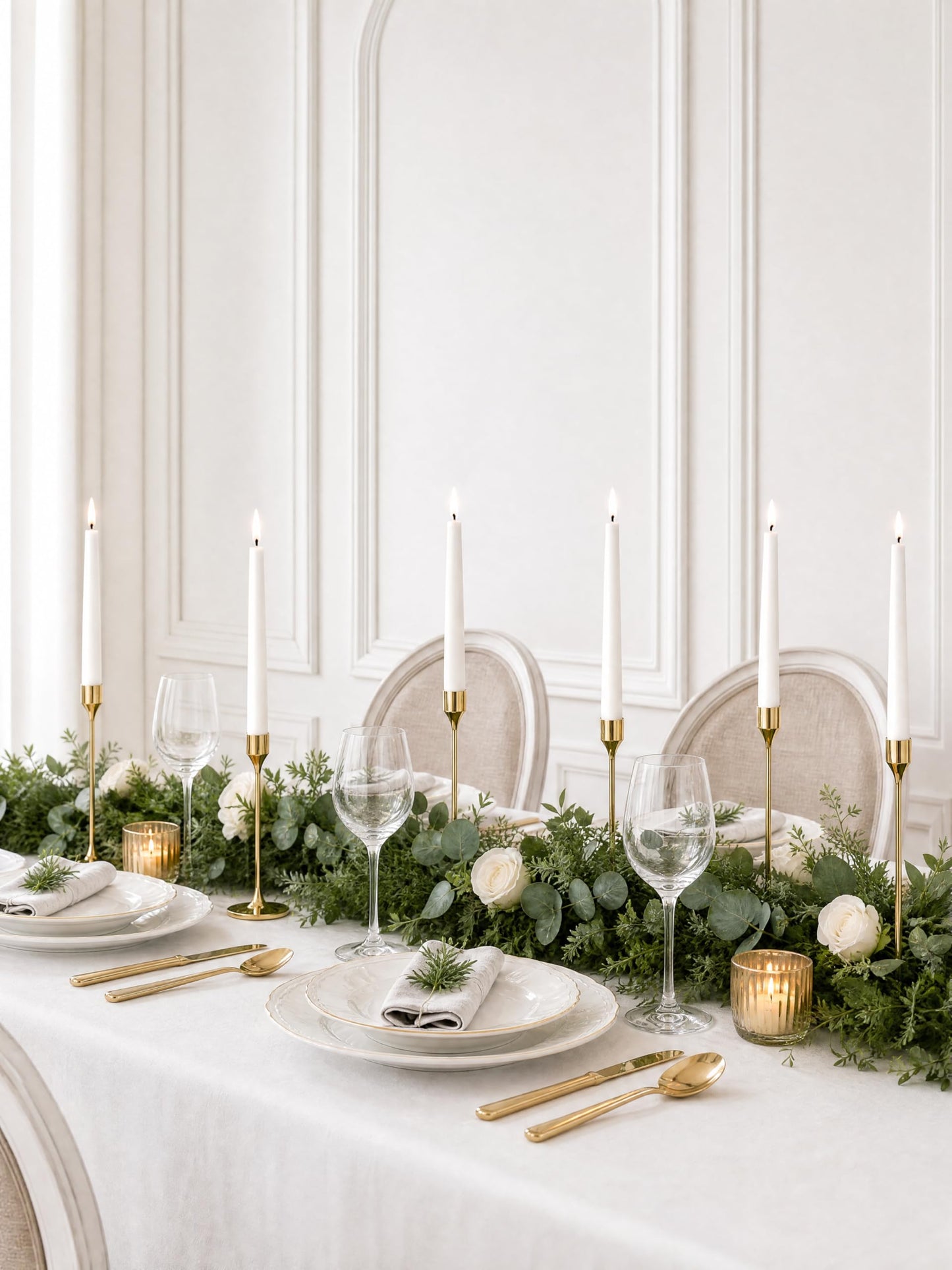 NLBTW Gold Taper Candle Holders, Set of 3 Metal Candlestick Holders for Candle Sticks Holder Decor, Ideal for Mantle Table Centerpiece, Weddings, Dining, Housewarming Gift & Anniversaries