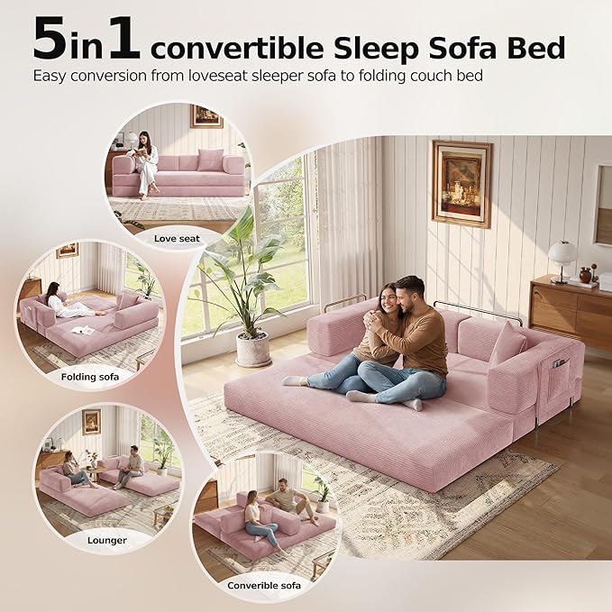 MoonSpeak 78.8''Sleeper Couch Bed