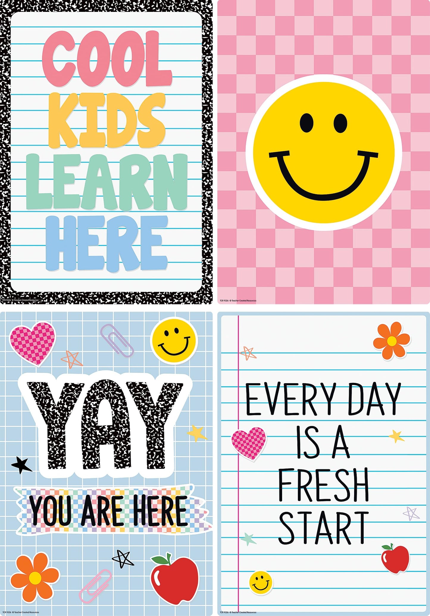 Teacher Created Resources Cool for School Positive Sayings Educational Poster Pack (TCR9326)