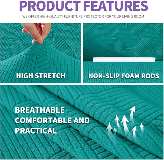 ZNSAYOTX Super Stretch Sofa Cover, New Striped Sofa Covers Fitted Slipcovers