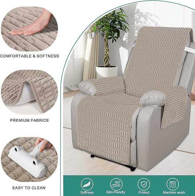Foxdecor Recliner Chair Covers, Recliner Cover Non-Slip Chair Covers, Washable