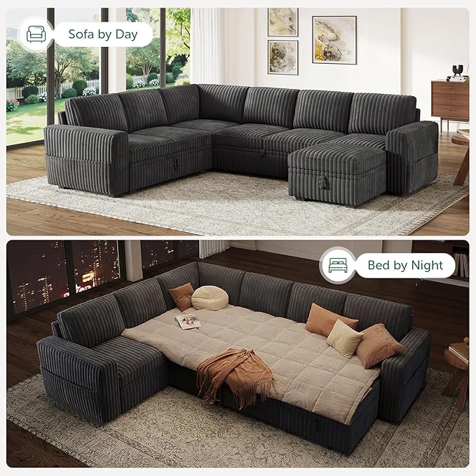 HONBAY Modular Sectional Sleeper Sofa