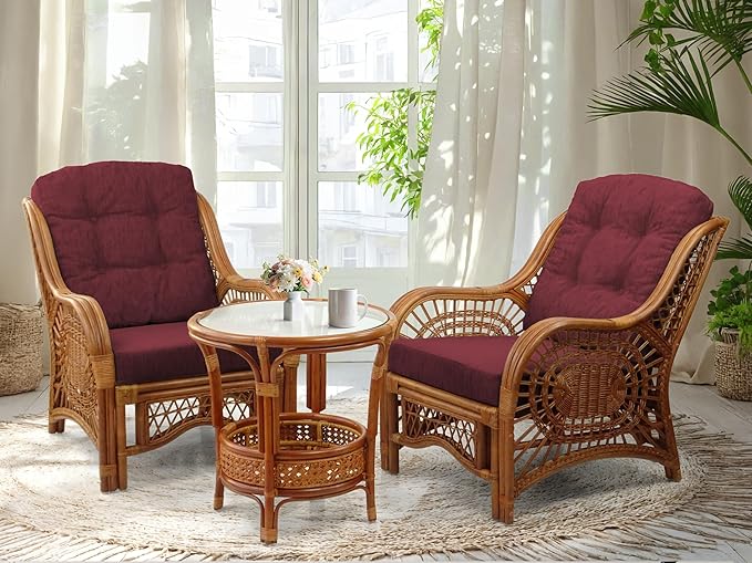 Malibu Lounge Living Accent Armchair Natural Rattan Wicker Handmade Design