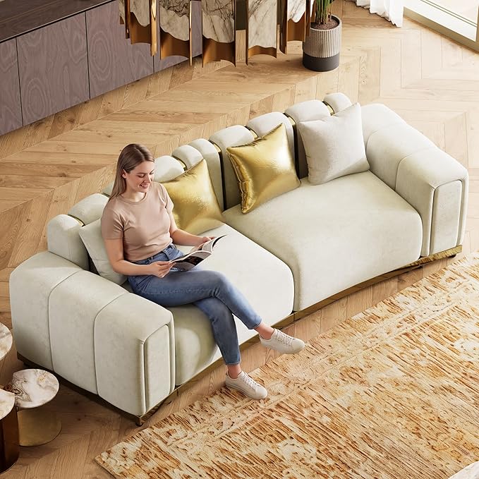 Oversized Velvet Chesterfield Couch
