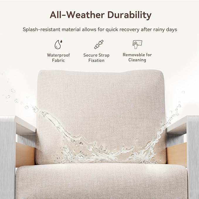 Aoxun Aluminum Patio Furniture Set, 5 Seats Luxury Metal Patio Conversation Sets