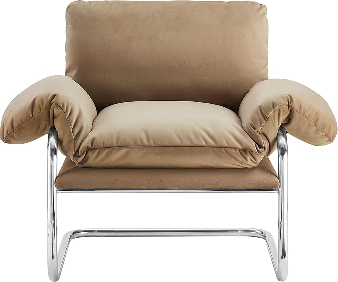 Modway Ansel Performance Velvet Accent Chair in Taupe