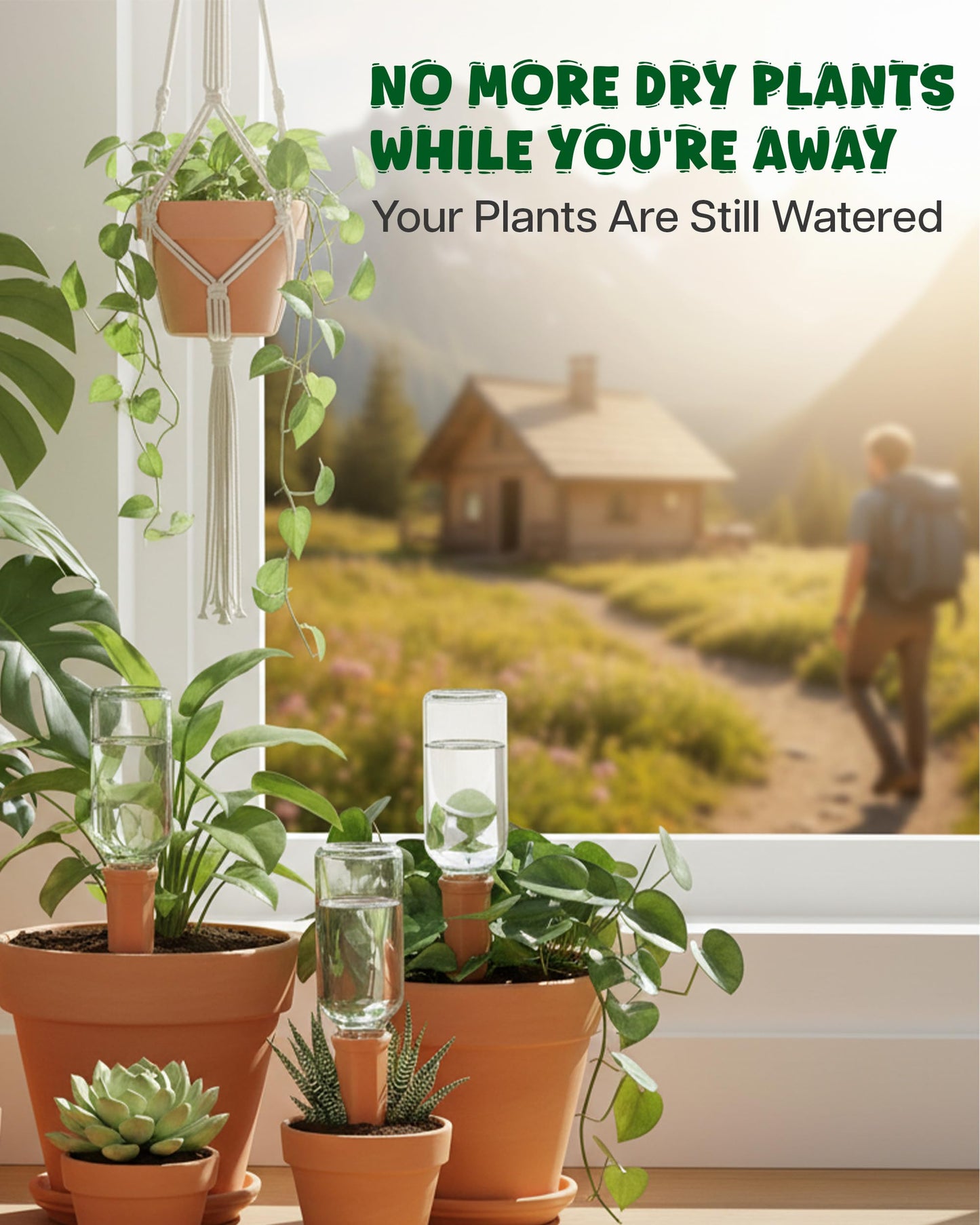 Plant Watering Devices, Self Watering Spikes, Self Watering Planter Insert, Terracotta Watering Spikes, Plant Watering Spikes, Vacation Plant Watering Devices, Water Plants While Away