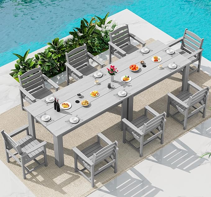 SERWALL Outdoor Dining Sets for 8, Outdoor Dining Sets for 8 Person