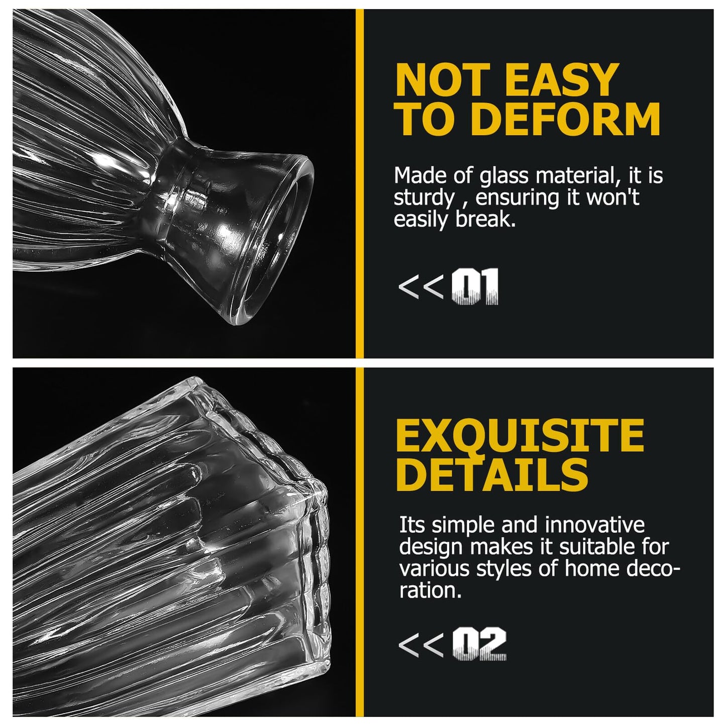 QUMIIRITY 4pcs Glass Hydroponic Vases Terrarium Flower Vase Set for Home Decor Table Centerpiece Glass Containers for Indoor Green Plants