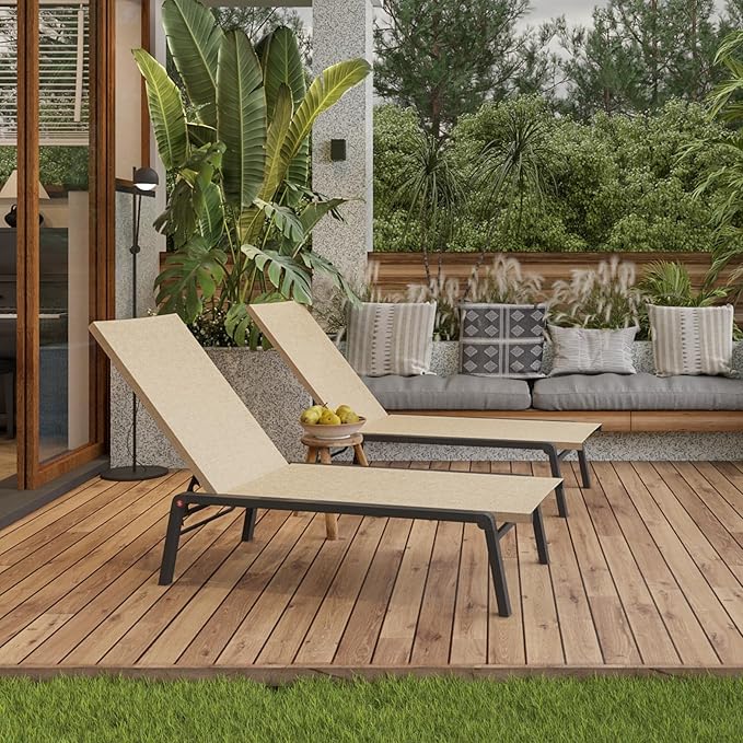 Patio Chaise Lounge Set of 2