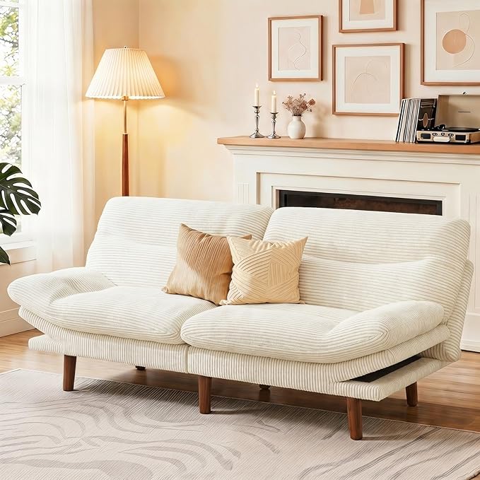 Marsail 66" Futon Sofa Bed, Convertible Corduroy Futon Couch