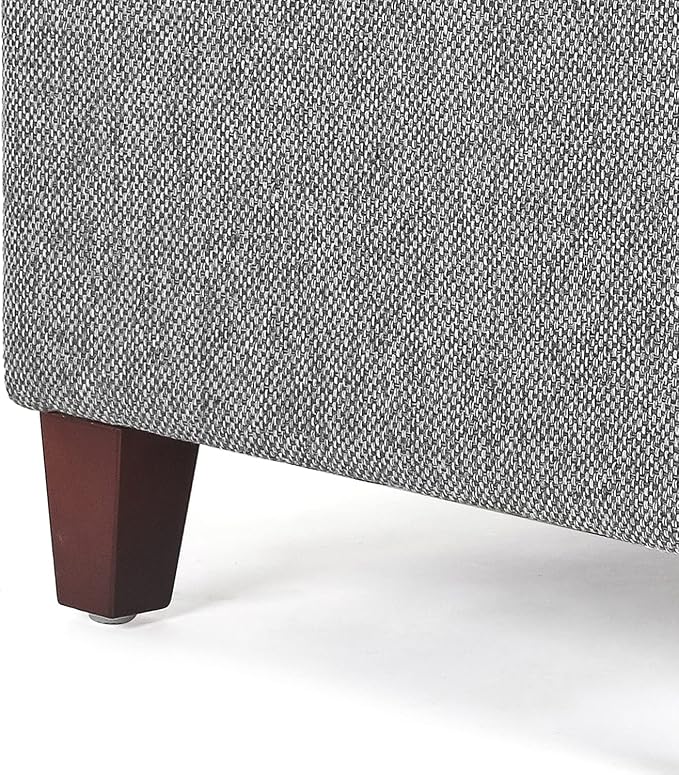 Adeco 17 Inch Square Linen Storage Ottoman