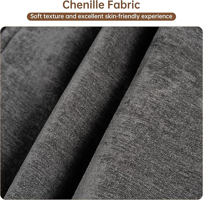 Sofa Bed, Apartment and Hotel, Dark Gray | Chenille Fabric