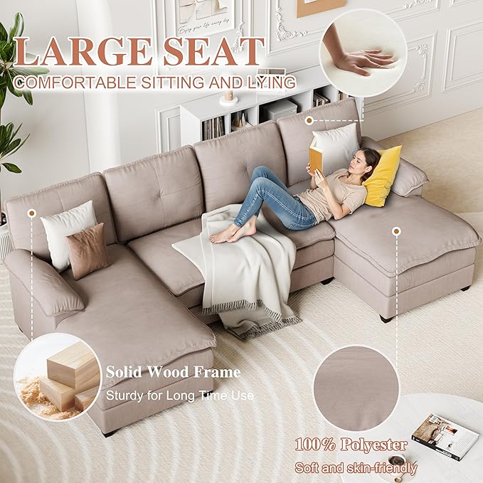 110" U-Shaped Sectional Sofa