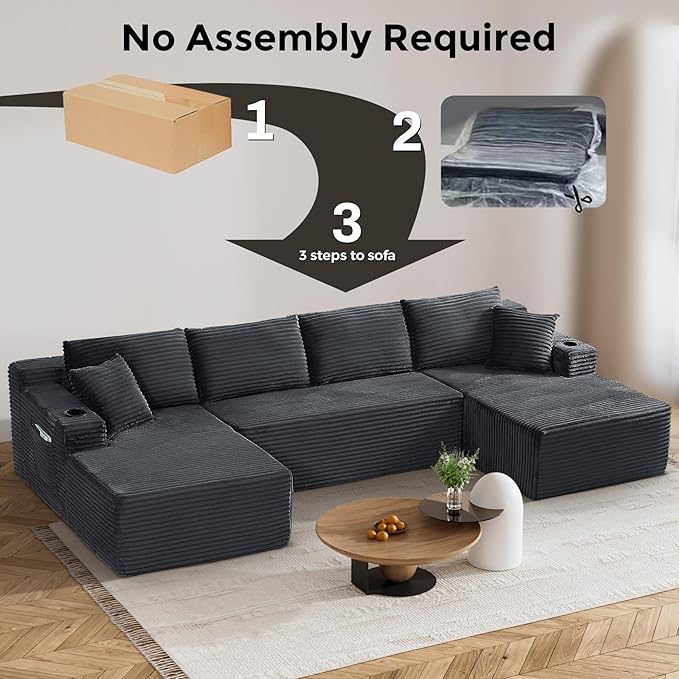 133" Oversized Cloud Boneless Sofa Couch