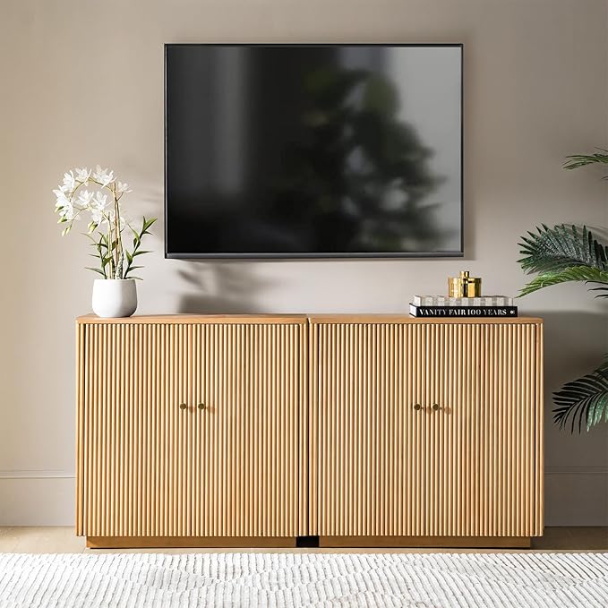 HULALA HOME Solid Wood Sideboard Buffet Cabinet Set of 2