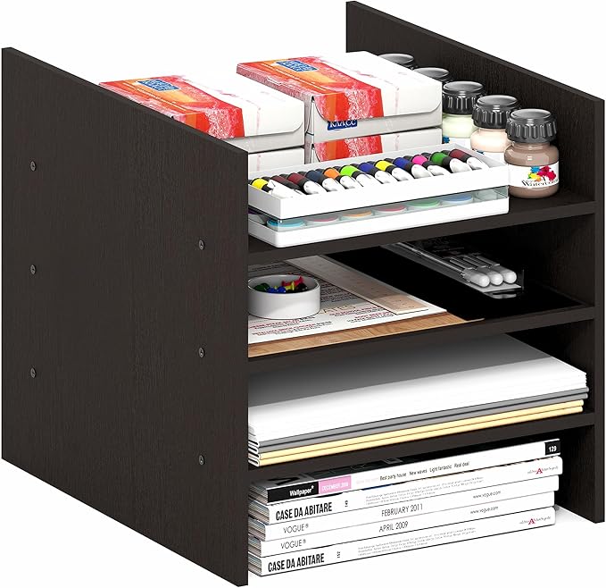 Furinno Cubicle Cube Insert, 3-Shelf Cube Organizer, 3-Tier Shelf Accessory