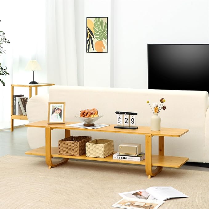 Bamboo TV Stand for TVs up to 65", Accent Entertainment Center