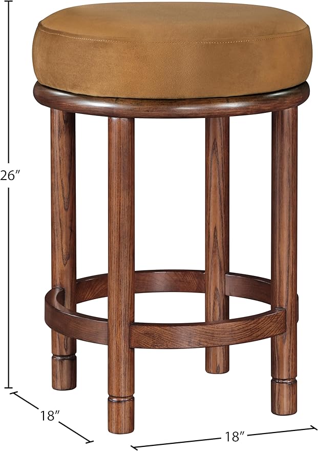 Meridian Furniture 978Saddle-C Monette Collection Art Deco Counter Stool