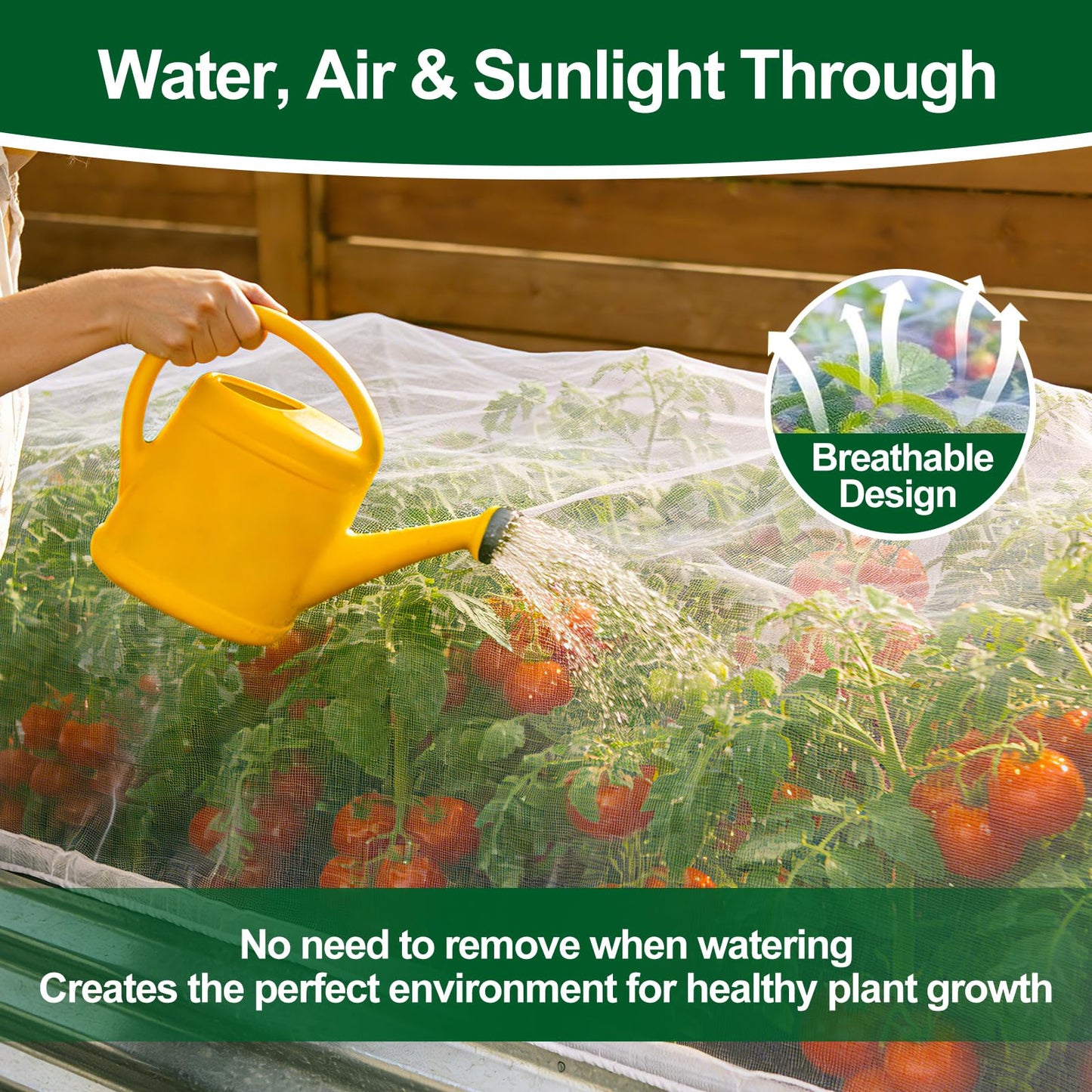 2 Pack Garden Netting for 4x2FT Raised Beds, Ultra-Fine Mesh Plant Covers with Drawstring, Bird, Pest & Small Animal Barrier for Vegetables, Fruits & Flowers