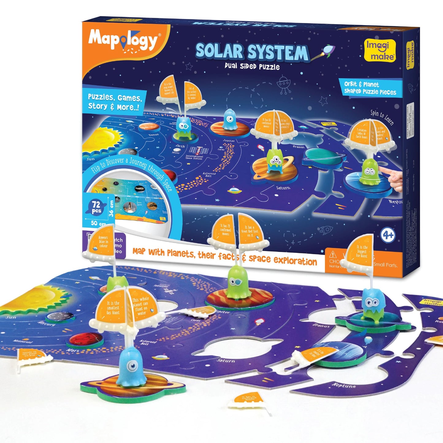 Imagimake Mapology Solar System for Kids | Educational Toys for Kids 5-7 | Space Toys | Puzzles for Boys & Girls Ages 4-8 | 6 Year Old Boy Gifts & Girl Gifts