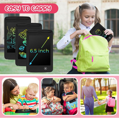 Zhehao 20 Pcs LCD Writing Tablet for Kids 6.5 Inch Colorful Doodle Board LCD Writing Board Kids Portable Electronic Drawing Board Erasable Drawing Pad Reusable Writing Pad for Kid (Black)