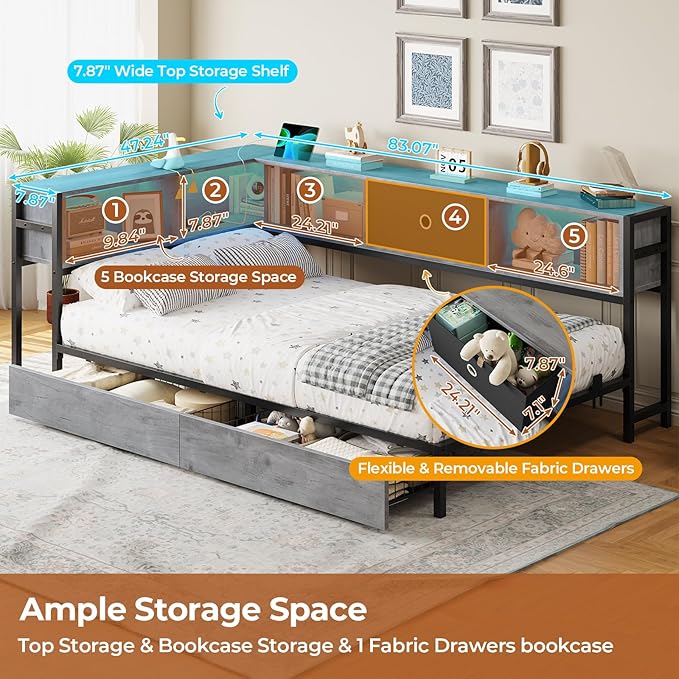 DICTAC Twin Corner Bed Frame