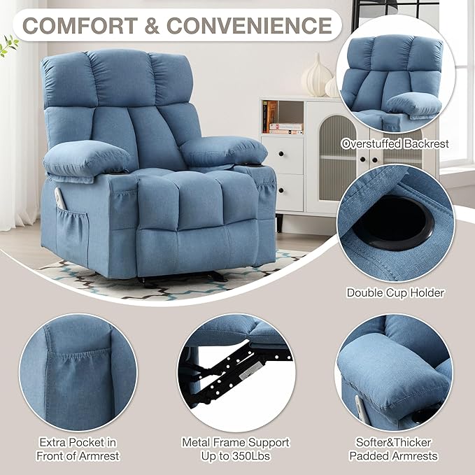 Massage Rocking Recliner Chair, Ergonomic Recliners Sofa