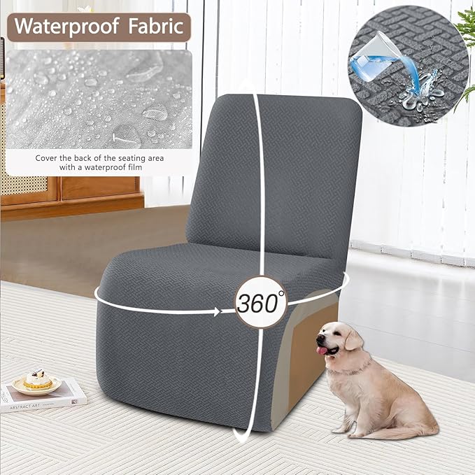 ALIECOM 100% Waterproof Recliner Sectional Couch Covers L Shape Stretch Corner
